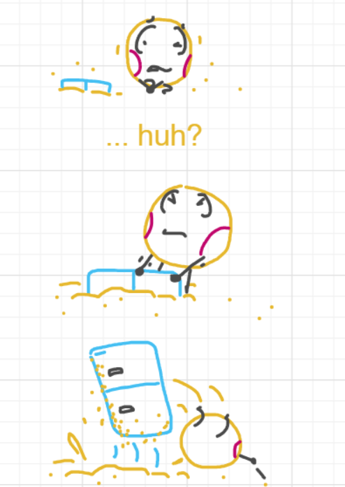 A panel from Ready Oar Knot, episode three of the Board Boards object show by Furretwalk/WalkingFurret.